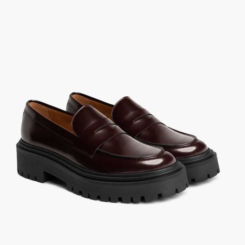 Penny Platform Bourgogne Bottines en cuir pour Femme