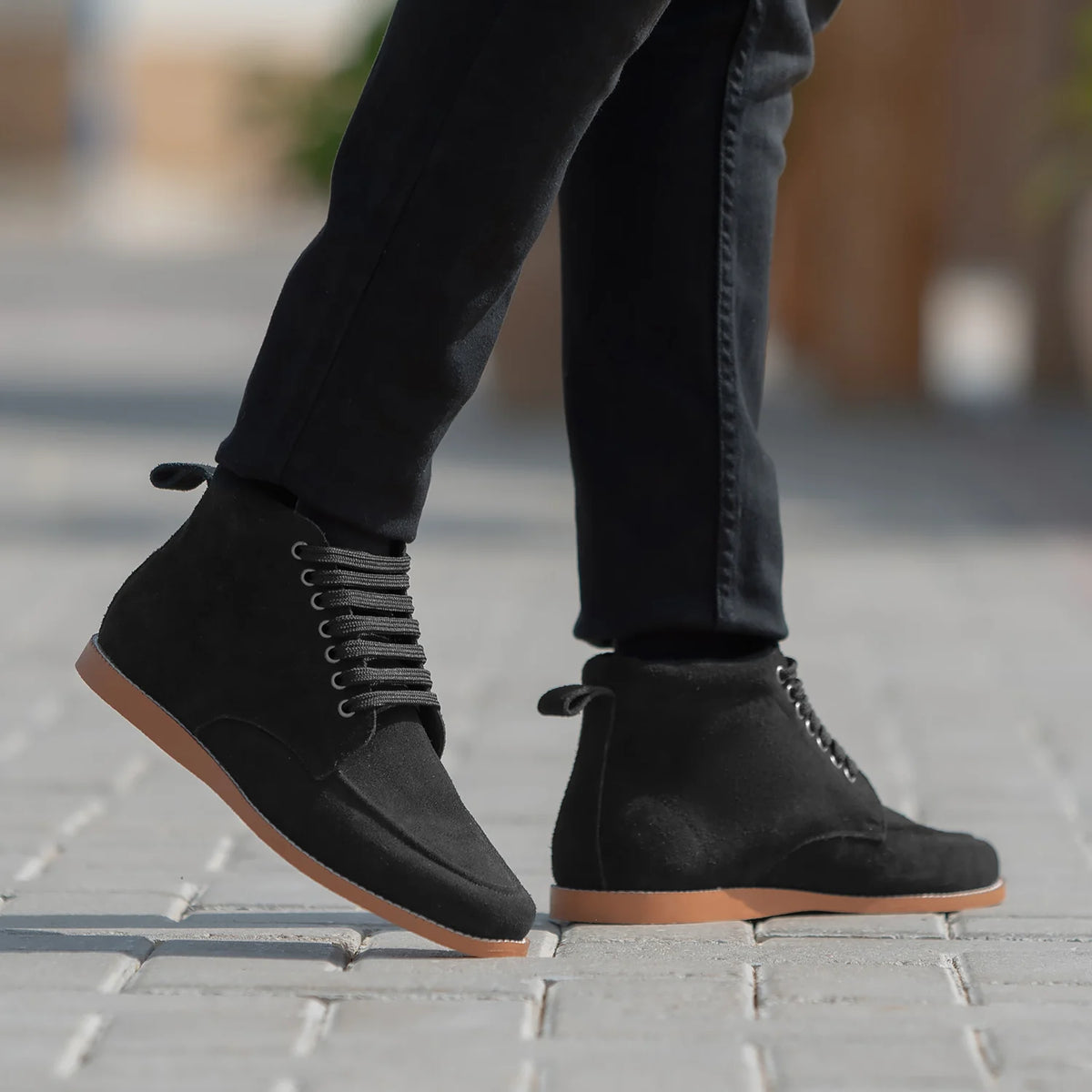 Orlaven Bearman Bottines Moc Toe en daim noir pour Homme footwear image 9
