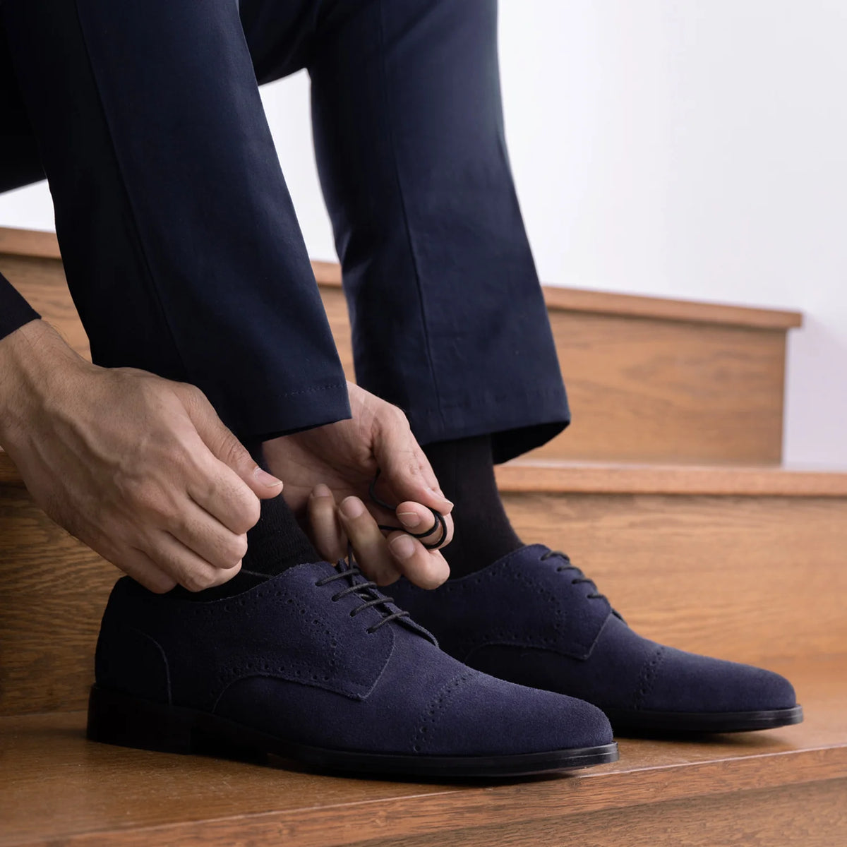 Orlaven Dirk Brogues Derby Bleu Suede Chaussures en cuir - StudGuard pour Homme footwear image 10