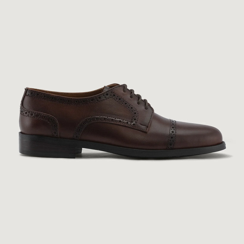 Dirk Brogues Derby Marron Leather Shoes - StudGuard pour Homme