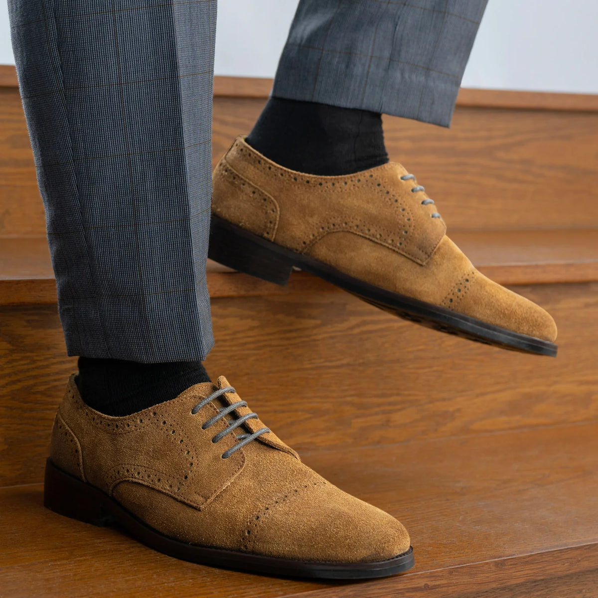Orlaven Dirk Brogues Derby Marron Suede Chaussures en cuir - StudGuard pour Homme footwear image 9