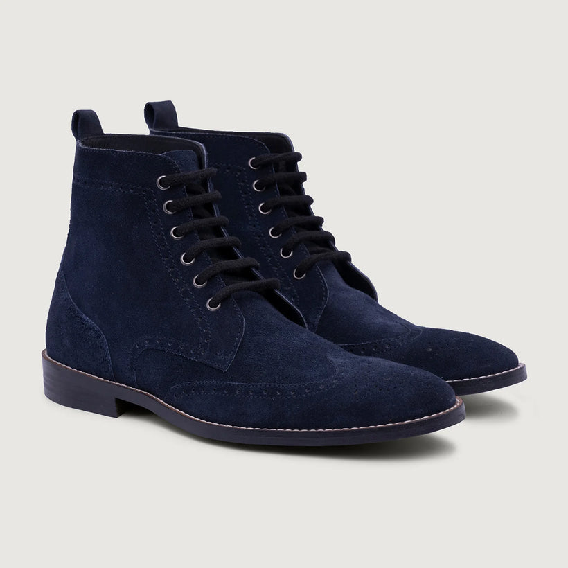 Duster Brogues Bleu Suede Bottines en cuir - StudGuard pour Homme