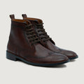 Duster Brogues Derby Marron Burnished Bottines en cuir - StudGuard pour Homme