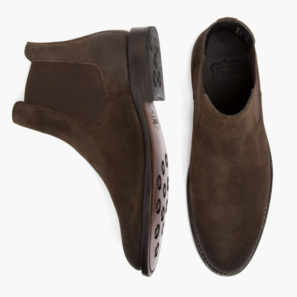 Cavalier Marron Foncé Bottines en cuir pour Homme - Contrefort de talon renforcé & surpiqûres doubles de précision