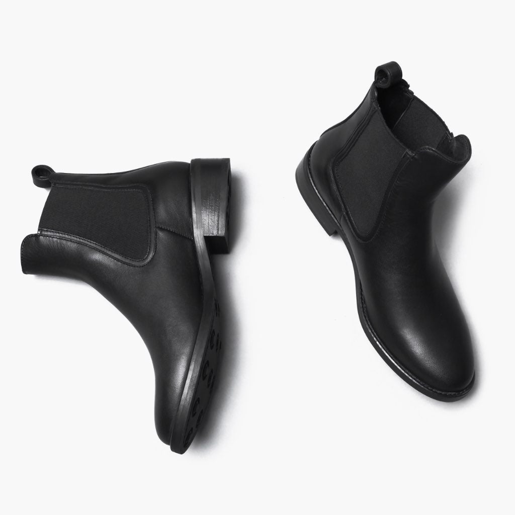 Duchess Noir Bottines en cuir pour Femme - Contrefort de talon renforcé & surpiqûres doubles de précision