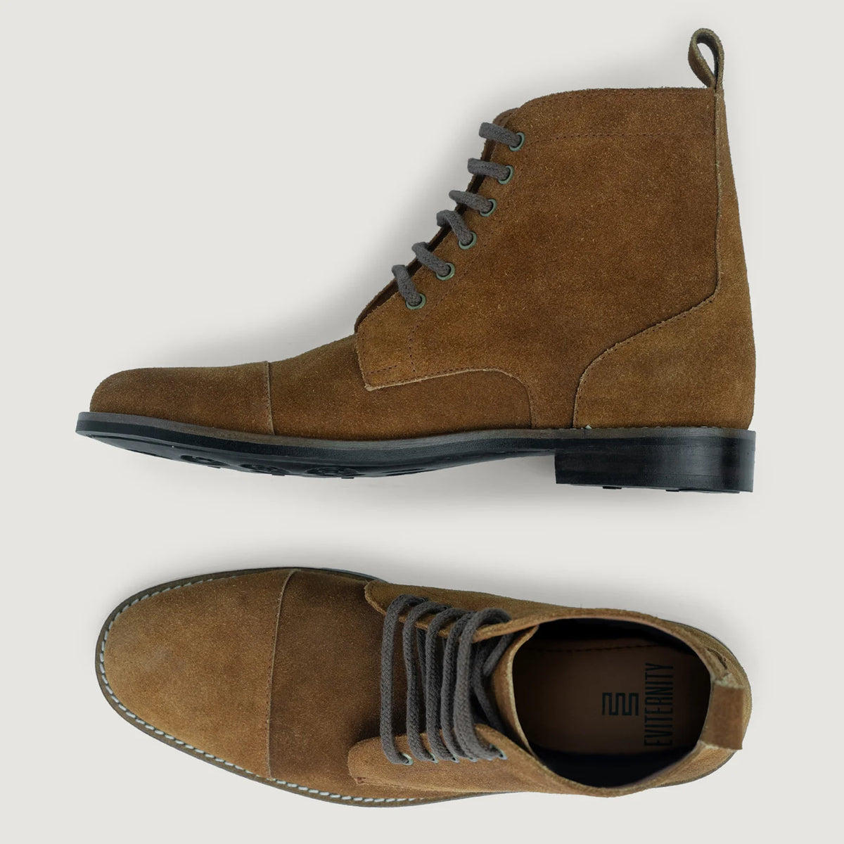 Knight Derby Marron Suede Bottines en cuir - StudGuard pour Homme - Contrefort de talon renforcé & surpiqûres doubles de précision