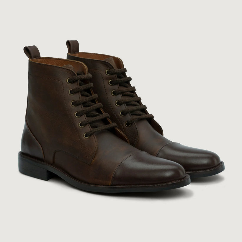 Knight Derby Hybrid Marron Bottines en cuir - StudGuard pour Homme