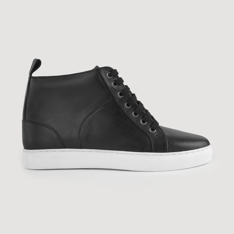 Marty High Top Noir Baskets en cuir pour Homme