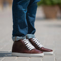 Marty High Top Bordeaux Baskets en cuir pour Homme