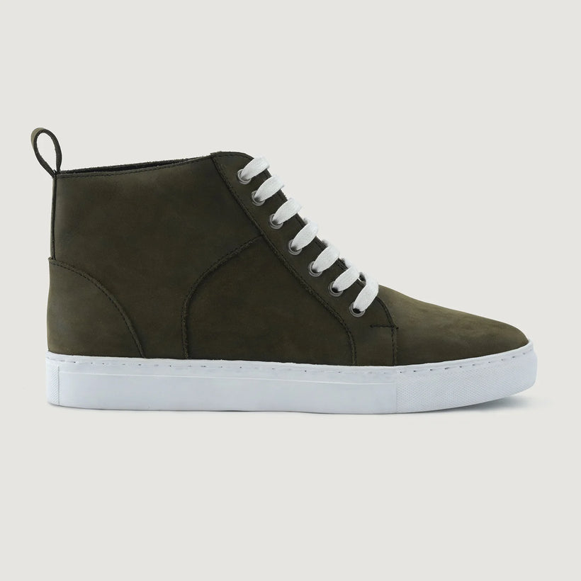 Marty High Top Olive Pullup Baskets en cuir pour Homme