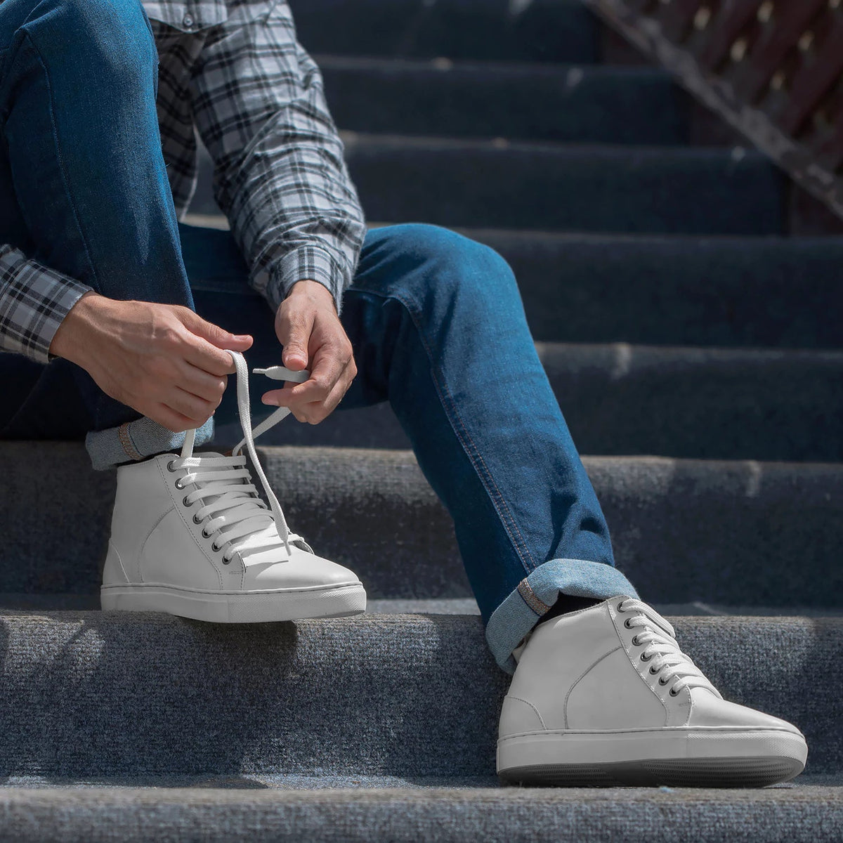 Orlaven Marty High Top Blanc Baskets en cuir pour Homme footwear image 10