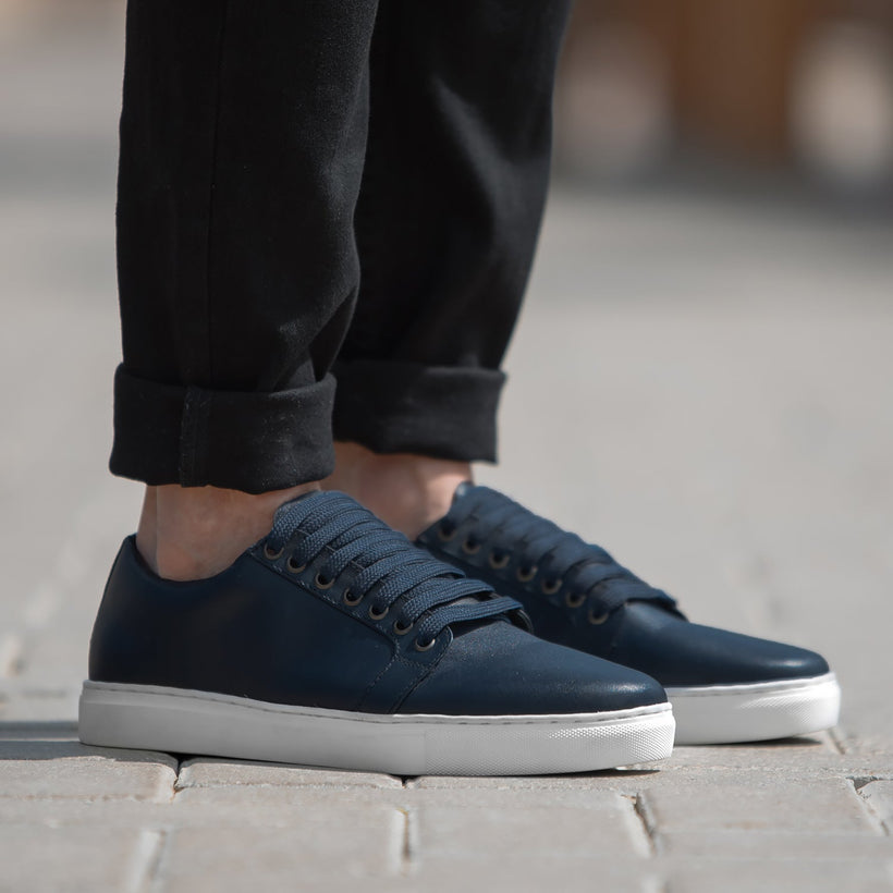 Murphy Low Top Midnight Bleu Baskets en cuir pour Homme