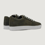 Murphy Low Top Olive Pullup Leather Sneakers For Men - Reinforced Heel Counter & Precision Double-Row Stitching Detail