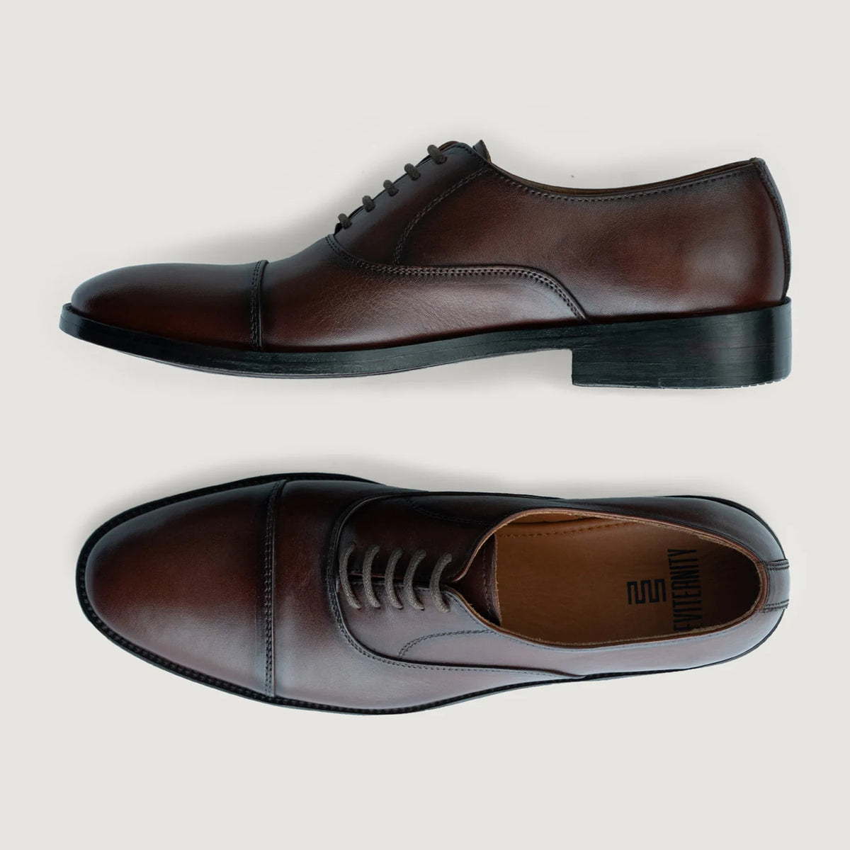 Professor Oxford Burnished Marron Chaussures en cuir pour Homme For Men - Contrefort de talon renforcé & surpiqûres doubles de précision