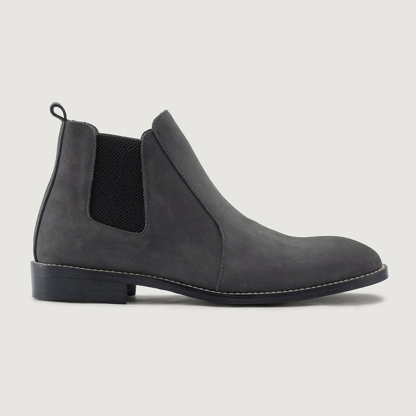 Clarkson Chelsea Gris Nubuck Leather Boots - StudGuard pour Homme