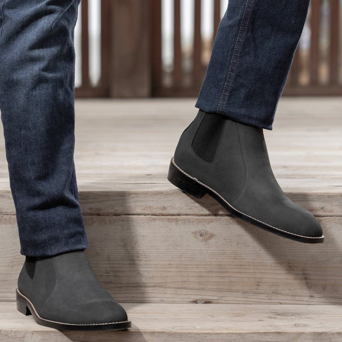 Orlaven Clarkson Chelsea Gris Nubuck Bottines en cuir - StudGuard pour Homme footwear image 9