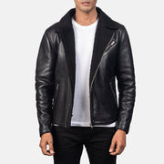 
Alberto Shearling Noir Veste en Cuir pour Homme in Black Sheepskin Leather - Vue de face & silhouette ajustée | Acheter en ligne