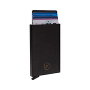 Aluminium Card Holder pour Femme in Classic 100% Full-Grain Leather - Full Exterior Front Profile View | Acheter en ligne