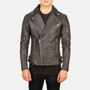 Armand Vert Veste Motard en Cuir pour Homme – Vue produit alternative 3