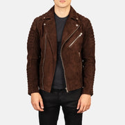 Armand Vert Veste Motard en Cuir pour Homme – Vue produit alternative 1