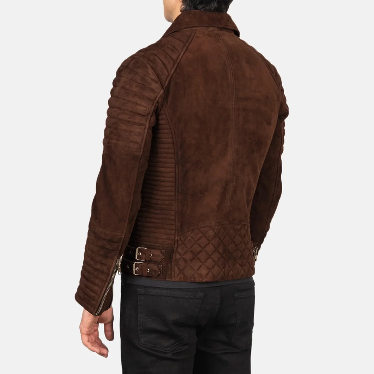 Armand Vert Veste Motard en Cuir pour Homme – Vue produit alternative 5