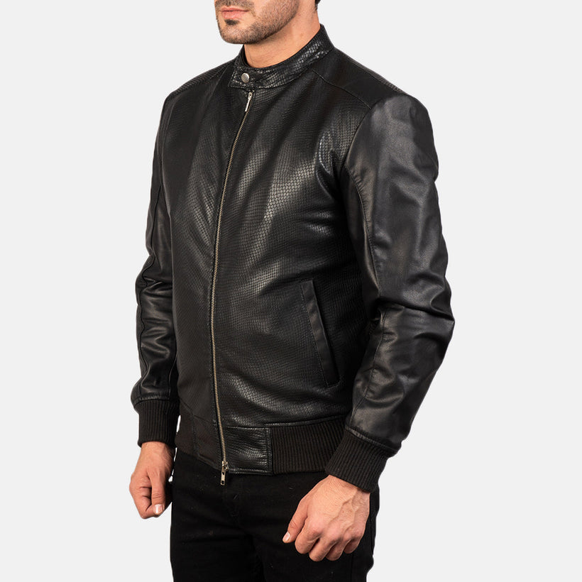 Avan Blouson Bombardier en Cuir pour Homme