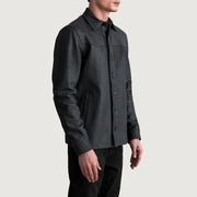 Tumbled Black Sheepskin leather Jacket - Vue de dos avec coupe ajustée aux épaules &amp; ourlet soigné