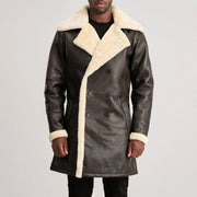 
Charles Manteau en Cuir Marron Shearling Manteau en Cuir pour Homme – alternate product view 4