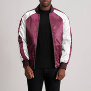
Clarke Bordeaux Varsity Veste en Cuir pour Homme - Vue de profil mettant en valeur la coupe de manche ergonomique