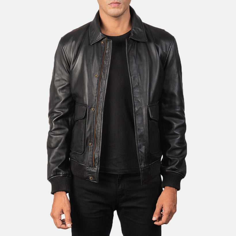 Coffmen Blouson Bomber en Cuir pour Homme