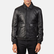 Vue détaillée of Shirt &amp; Zipper with Button Flap Hardware on Men's Coffmen Brown Suede A2 Bomber Jacket