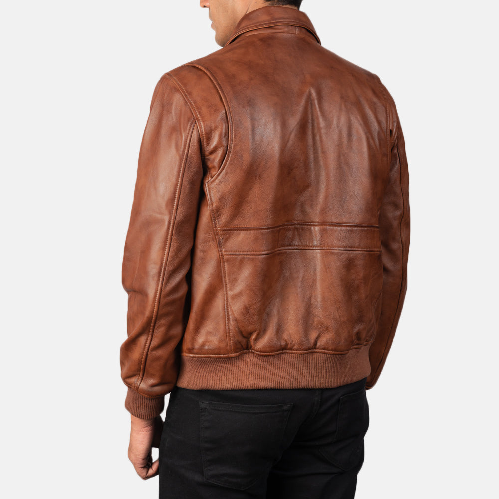 Coffmen Blouson Bomber en Cuir pour Homme – Vue produit alternative 5
