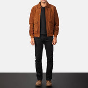 Coffmen Blouson Bomber en Cuir pour Homme – Vue produit alternative 3