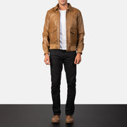 Coffmen Blouson Bomber en Cuir pour Homme – Vue produit alternative 4