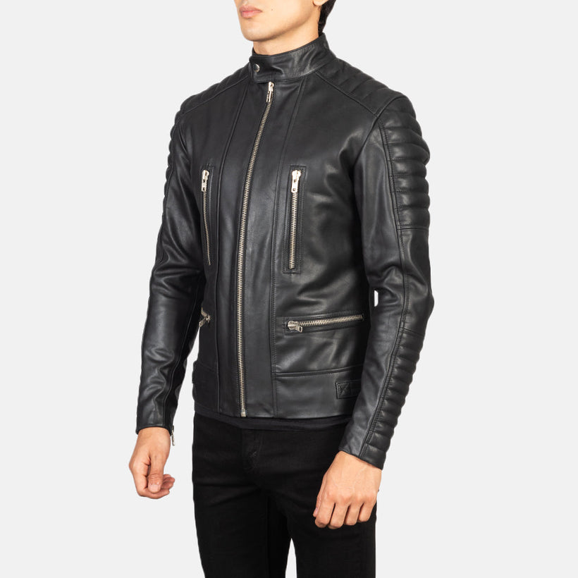 Damian Veste Motard en Cuir pour Homme