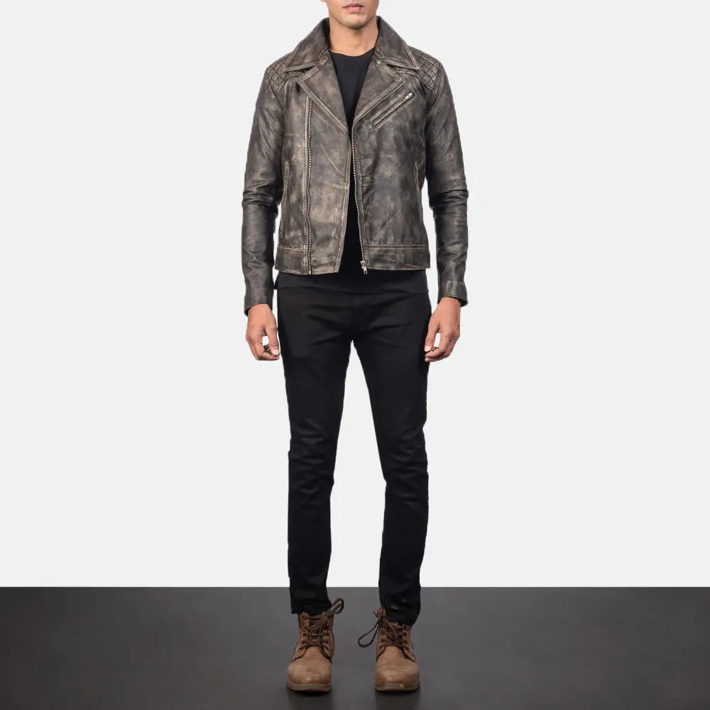 
Danny Matelassé Veste Motard en Cuir pour Homme – alternate product view 3