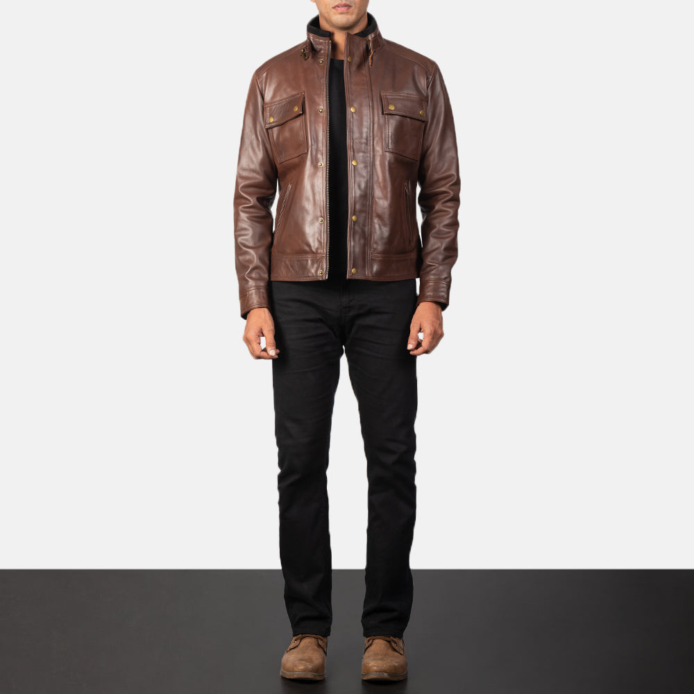 Darren Veste Motard en Cuir pour Homme – Vue produit alternative 3