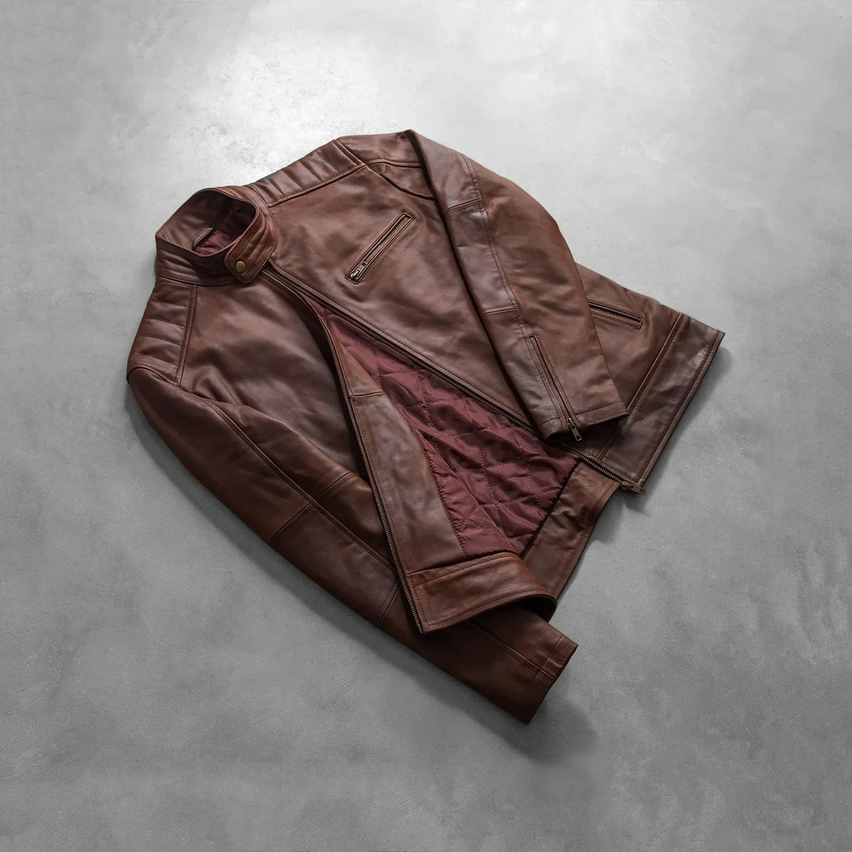 Dean Noir Veste Motard en Cuir pour Homme – Vue produit alternative 8