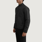Black Full-Grain Leather Winter Jacket - Vue de dos avec coupe ajustée aux épaules &amp; ourlet soigné