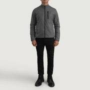 Elliot Gris Lightweight Veste en Cuir pour Homme - Vue de profil avec coupe de manche ergonomique