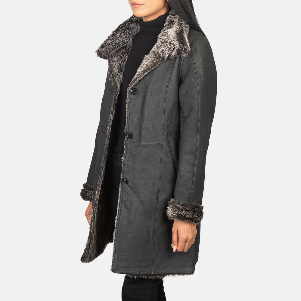 
Erica Shearling Manteau en Cuir pour Femme – alternate product view 2