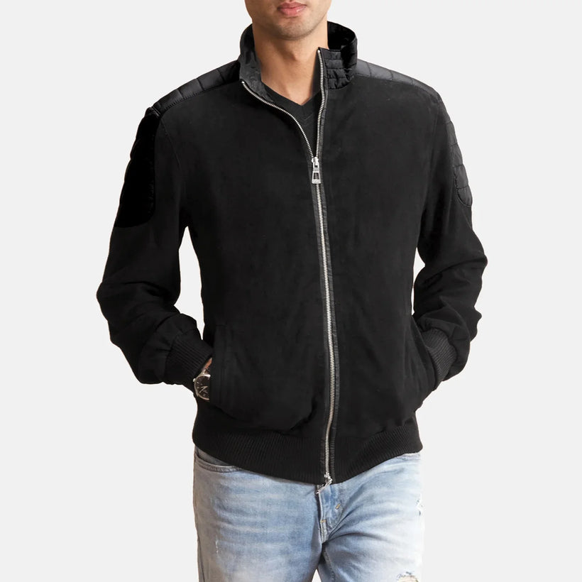 Ethan Hybrid Suede Blouson Bombardier en Cuir pour Homme
