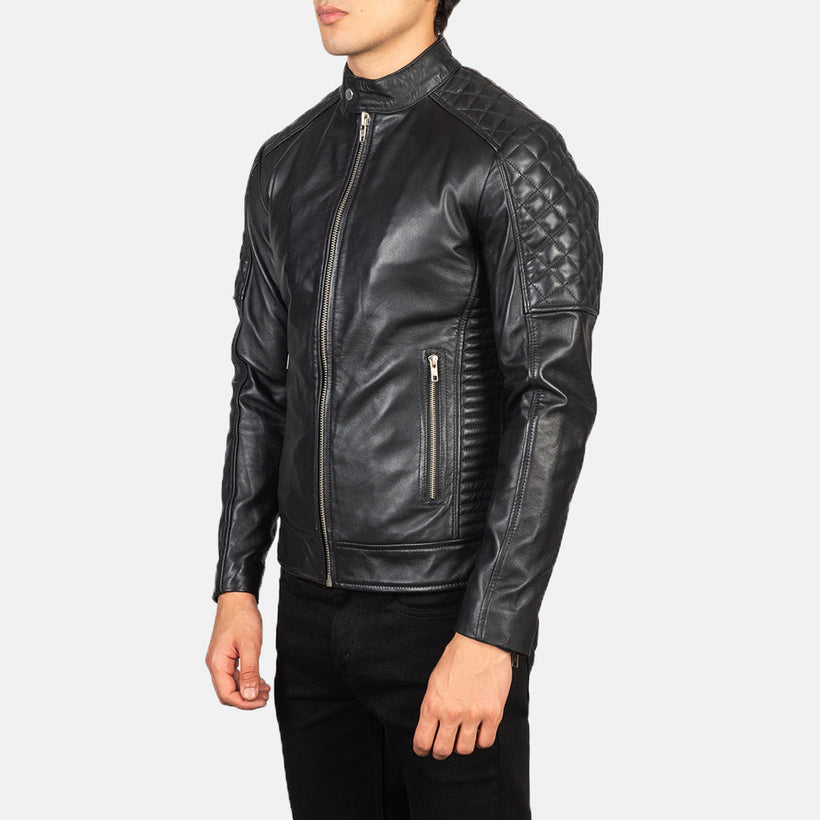 Fernando Matelassé Veste Motard en Cuir pour Homme