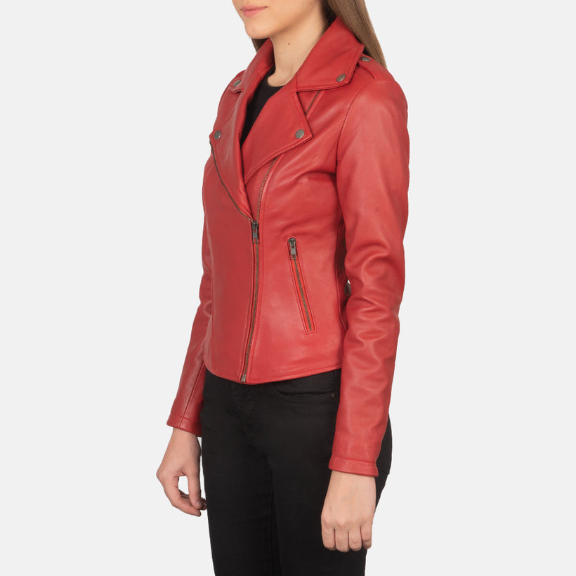 Flashback Veste Motard en Cuir pour Femme