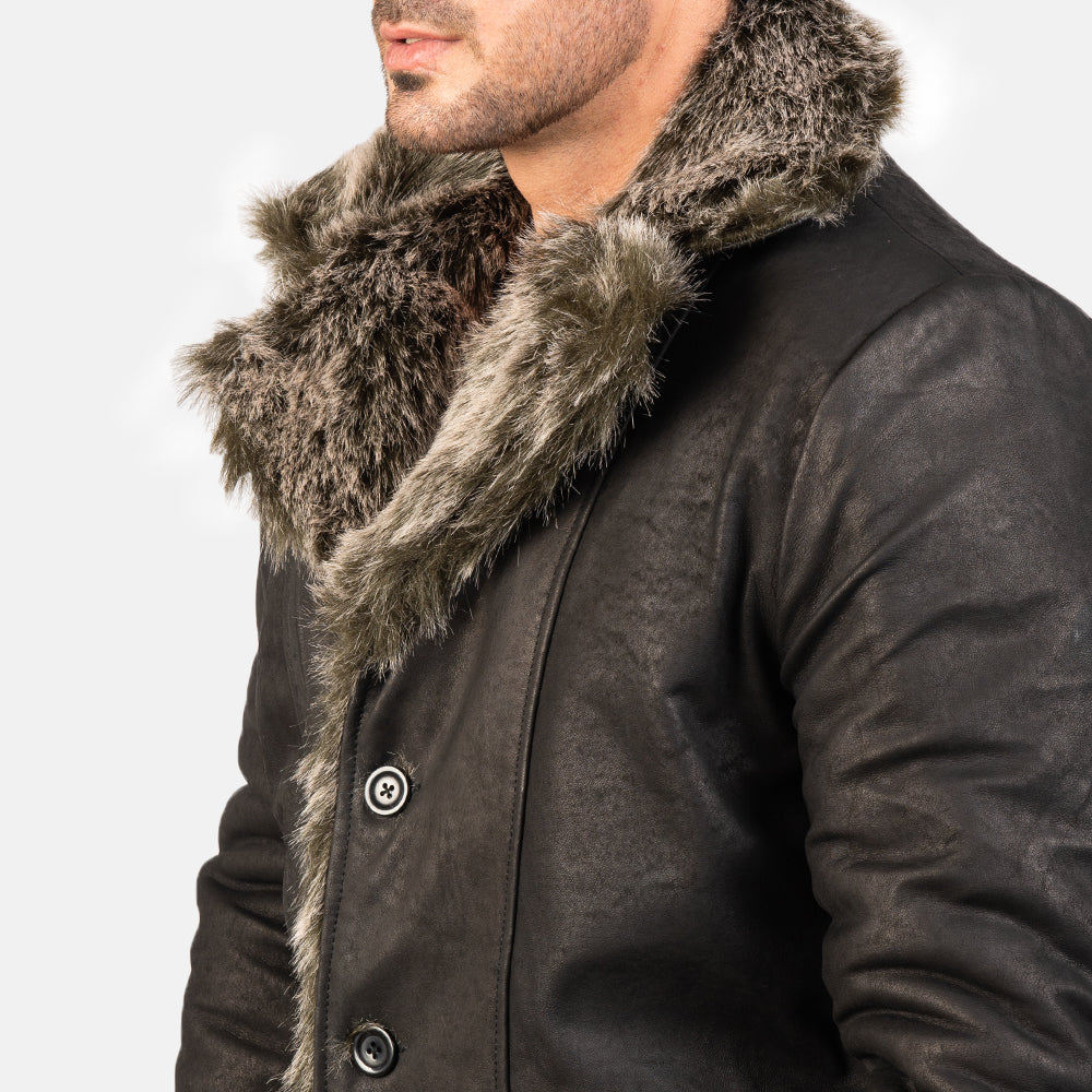 Furlong Manteau en Cuir Beige Manteau en Cuir pour Homme – Vue produit alternative 6