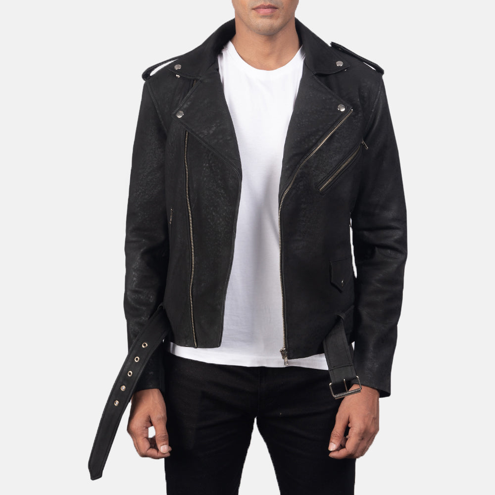 Furton Veste Motard en Cuir pour Homme – Vue produit alternative 1