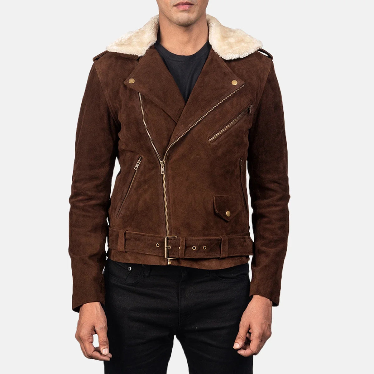Furton Veste Motard en Cuir pour Homme – Vue produit alternative 4