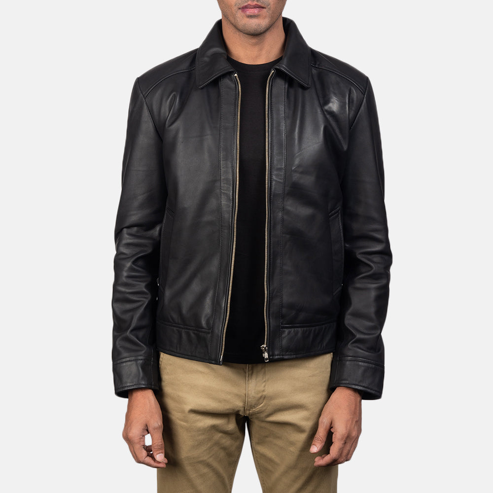
Inferno Marron Veste en Cuir pour Homme en cuir d'agneau marron vieilli patiné - Vue de face & silhouette ajustée | Acheter en ligne