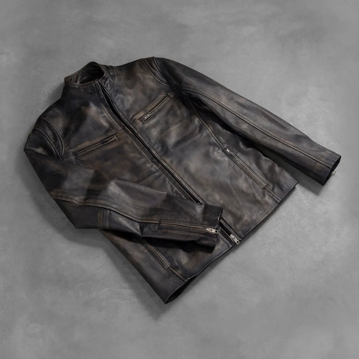 Ionic Veste Motard en Cuir pour Homme – Vue produit alternative 7