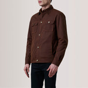 Irwin Marron Waxed Canvas Field Veste en Cuir pour Homme For Men - Vue de profil avec coupe de manche ergonomique